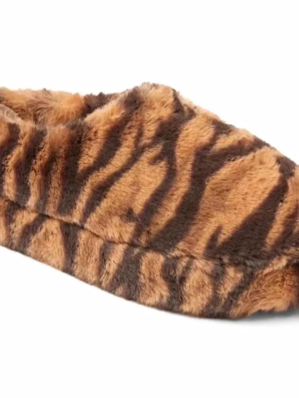Auden Faux Fur Tiger Print Platform Slippers